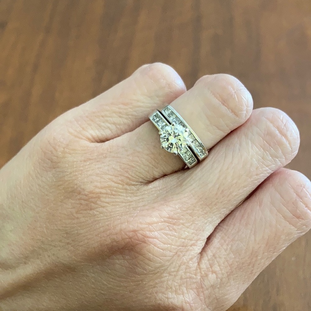 Wedding ring - White Gold 18 k - Natural Diamonds
